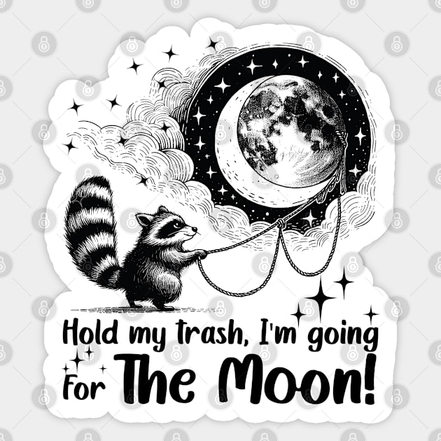 Feral Moon Raccoon Sticker by JessArty